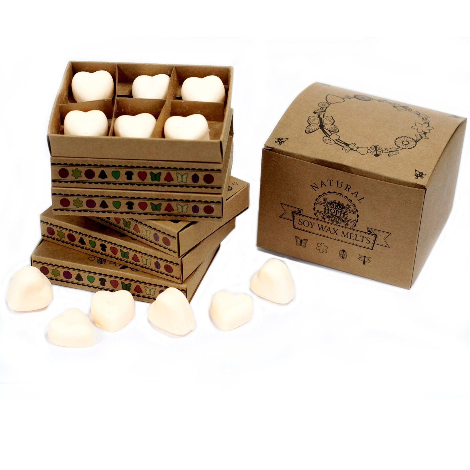 Box of 6 Natural Soy Wax Melts with Cinnamon and Orange Scents