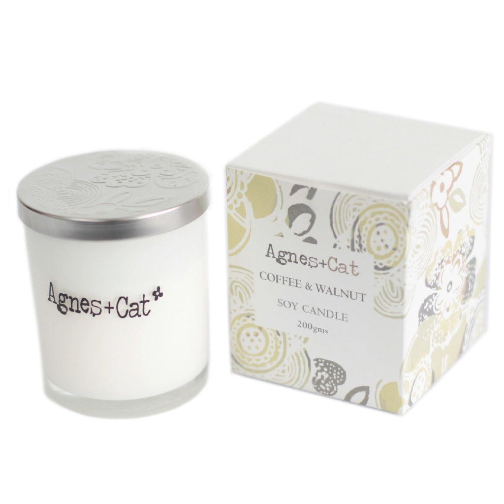 Agnes + Cat Coffee and Walnut Votive Candle for a Cozy Atmosphere