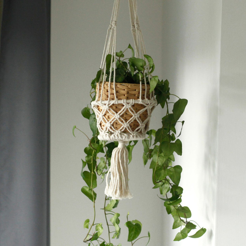 Stylish Macrame Pot Holder for Single Small Pot Home Decor Accent