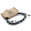 Magnetic Hematite Shamballa Bracelet with Spiky Pyramids Design