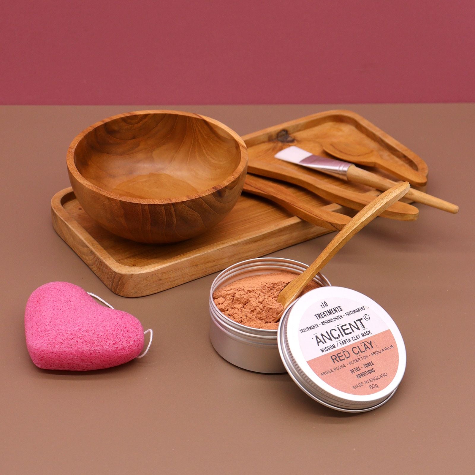 Spa Clay Wax Application Set with Teak Wood Finish for Home Use