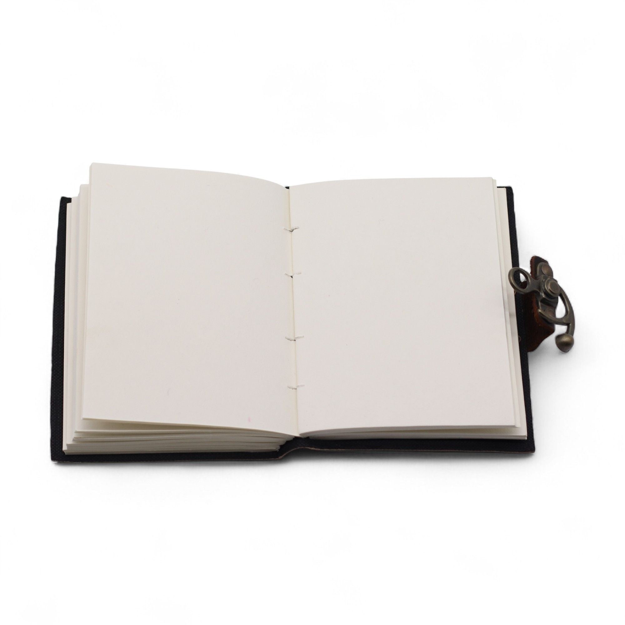 Leather Printed Notebook Stop Doom Scrolling with Vintage Clasp
