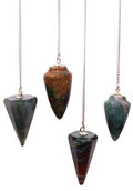 Magic Pendulum with Bloodstone and Silver Chain for Dowsing