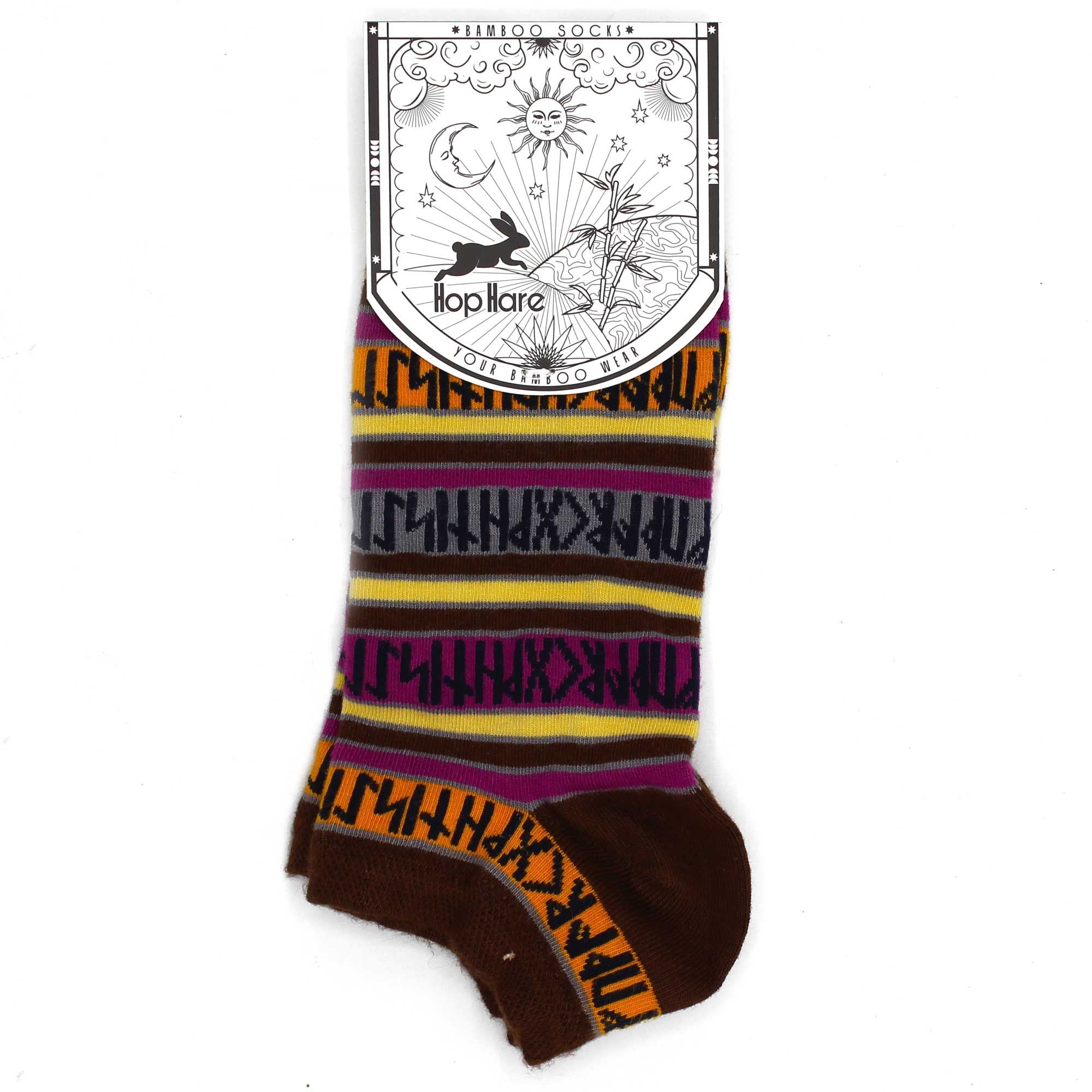 S/M Hop Hare Bamboo Low Cut Socks with Rune Stones for Comfort