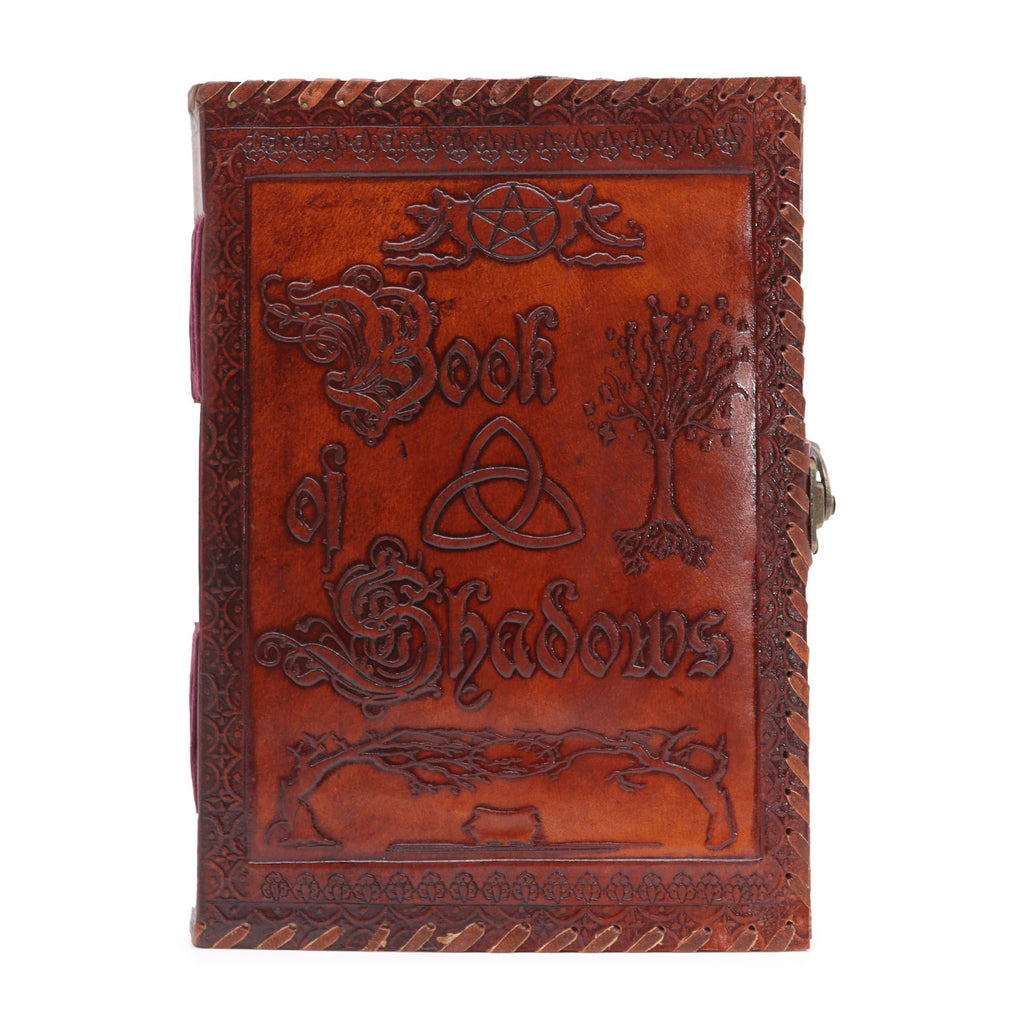 Large Book of Shadows Dark Tan Leather Notebook with 200 Pages