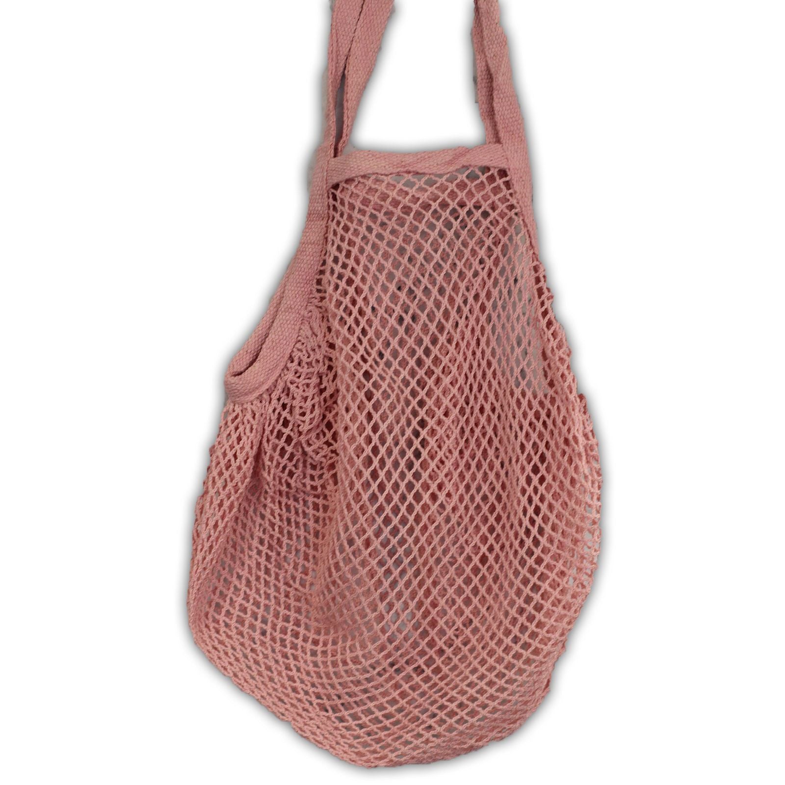 Pure Cotton Mesh Bag in Rose for Stylish Everyday Use
