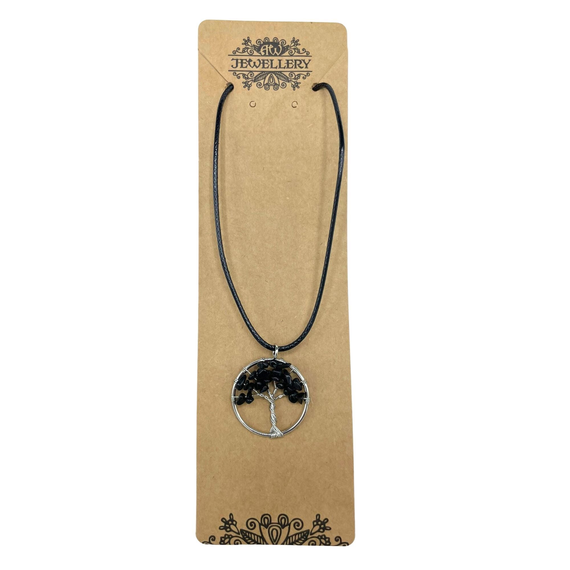 Tree of Life Pendant in Black Agate for Stylish Elegance