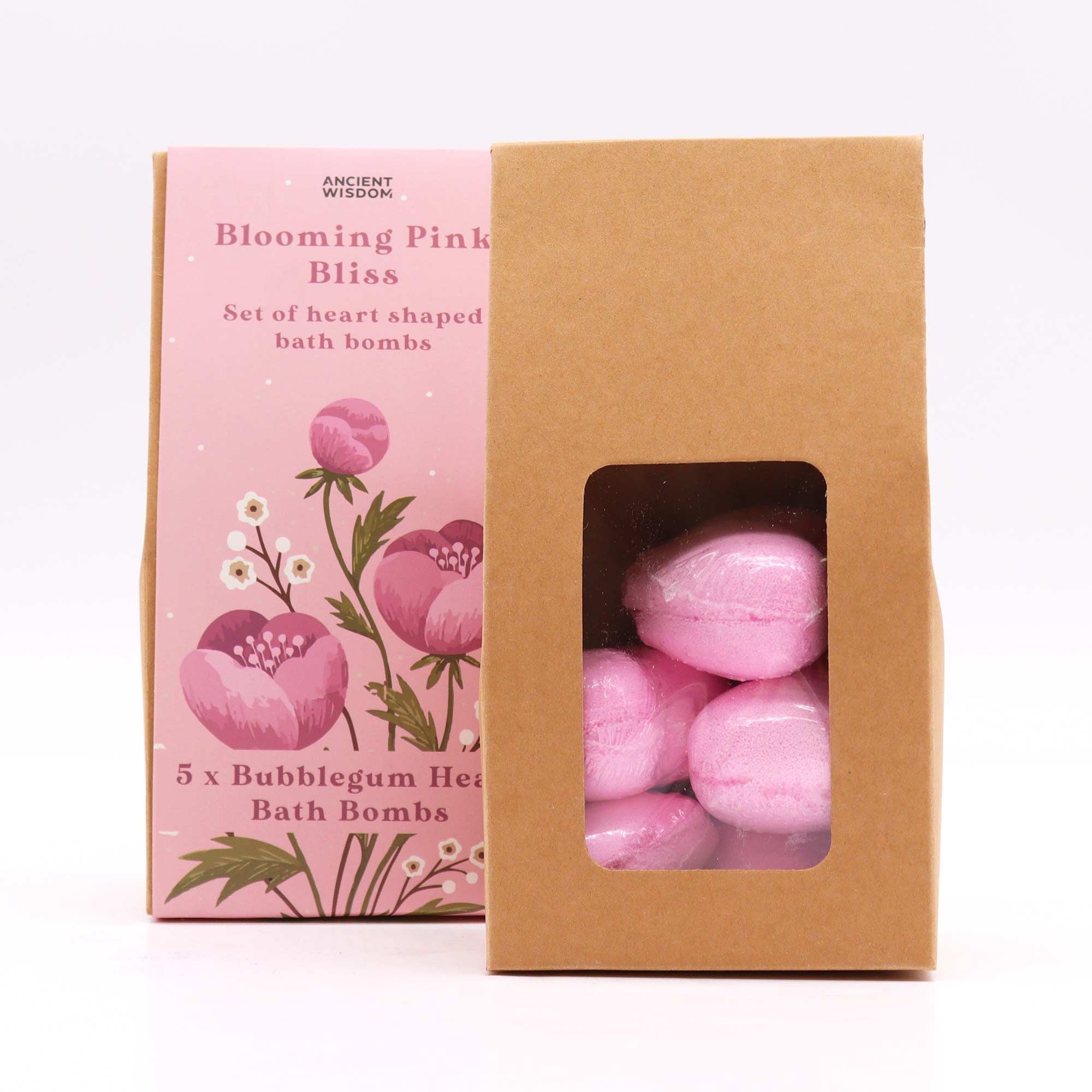Blooming Pink Bliss Heart Bath Bomb Gift Set for Sweet Relaxation