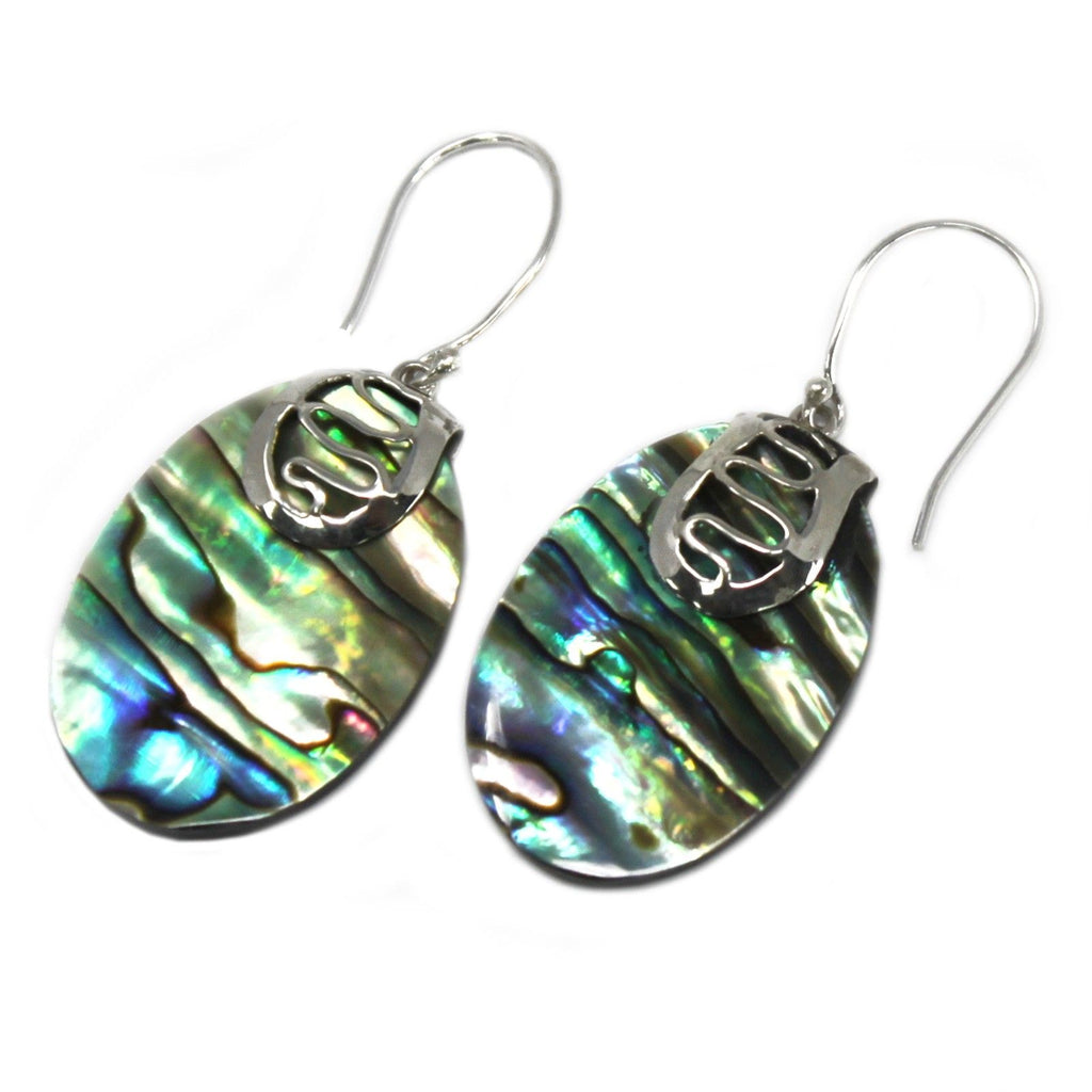 Shell and Silver Earrings with Unique Abalone Design for Style