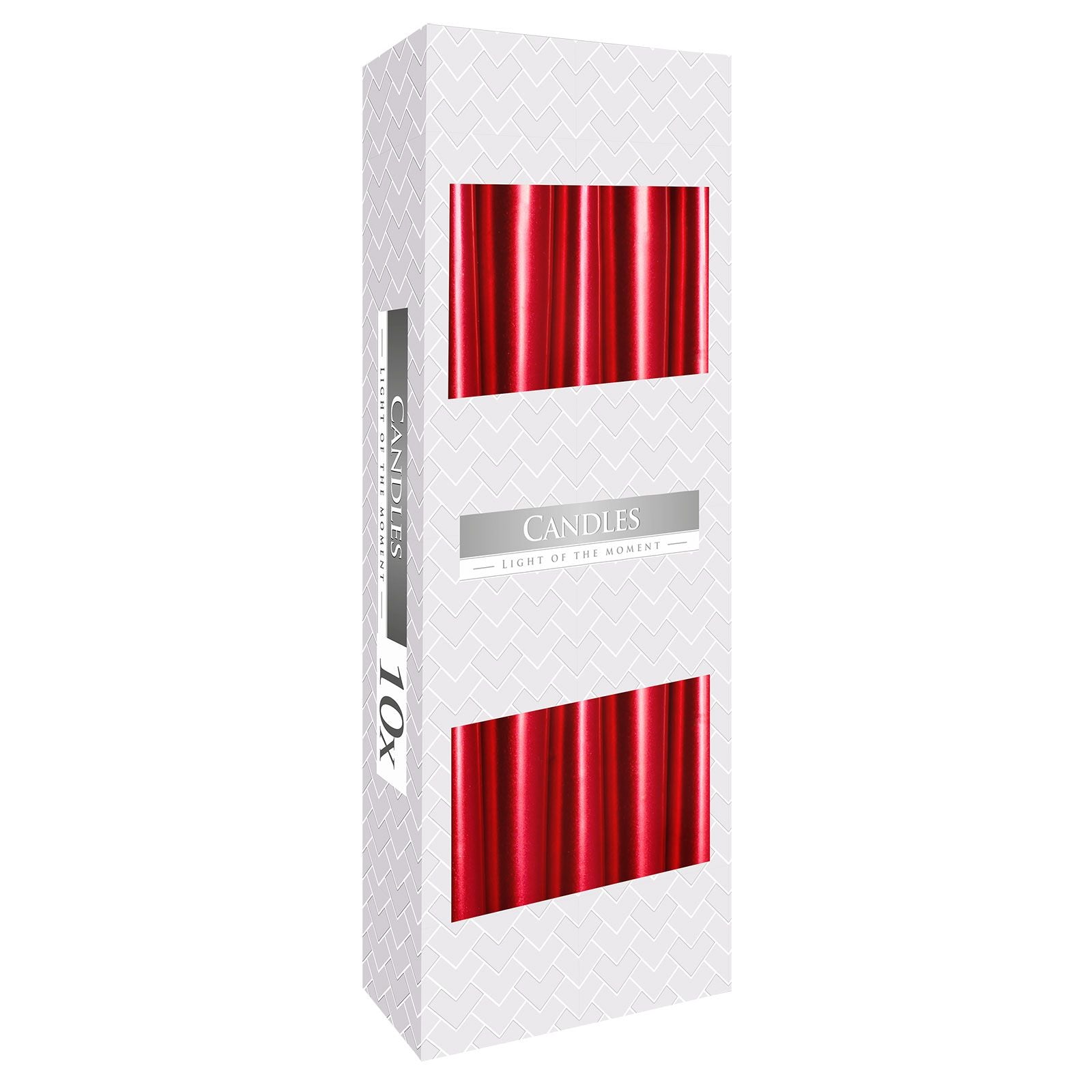 Red Metallic Taper Candle for Home Decor and Celebrations