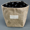 Large Natural Jute Cotton Gift Bag with Black Lining for Gifting