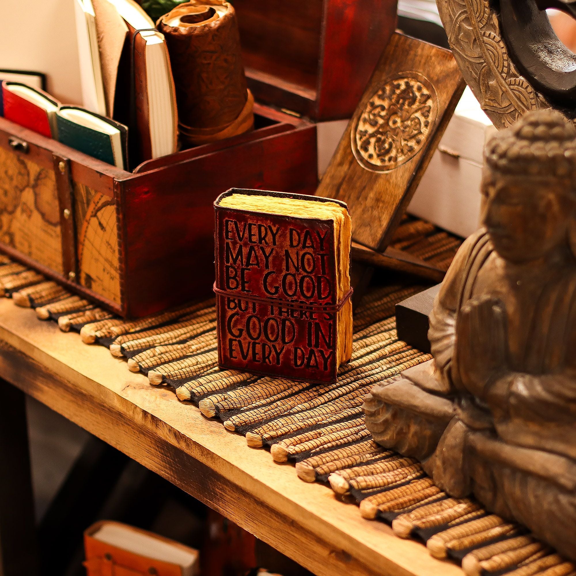 Fat Deckled Edge Leather Notebook for Daily Reflection and Travel