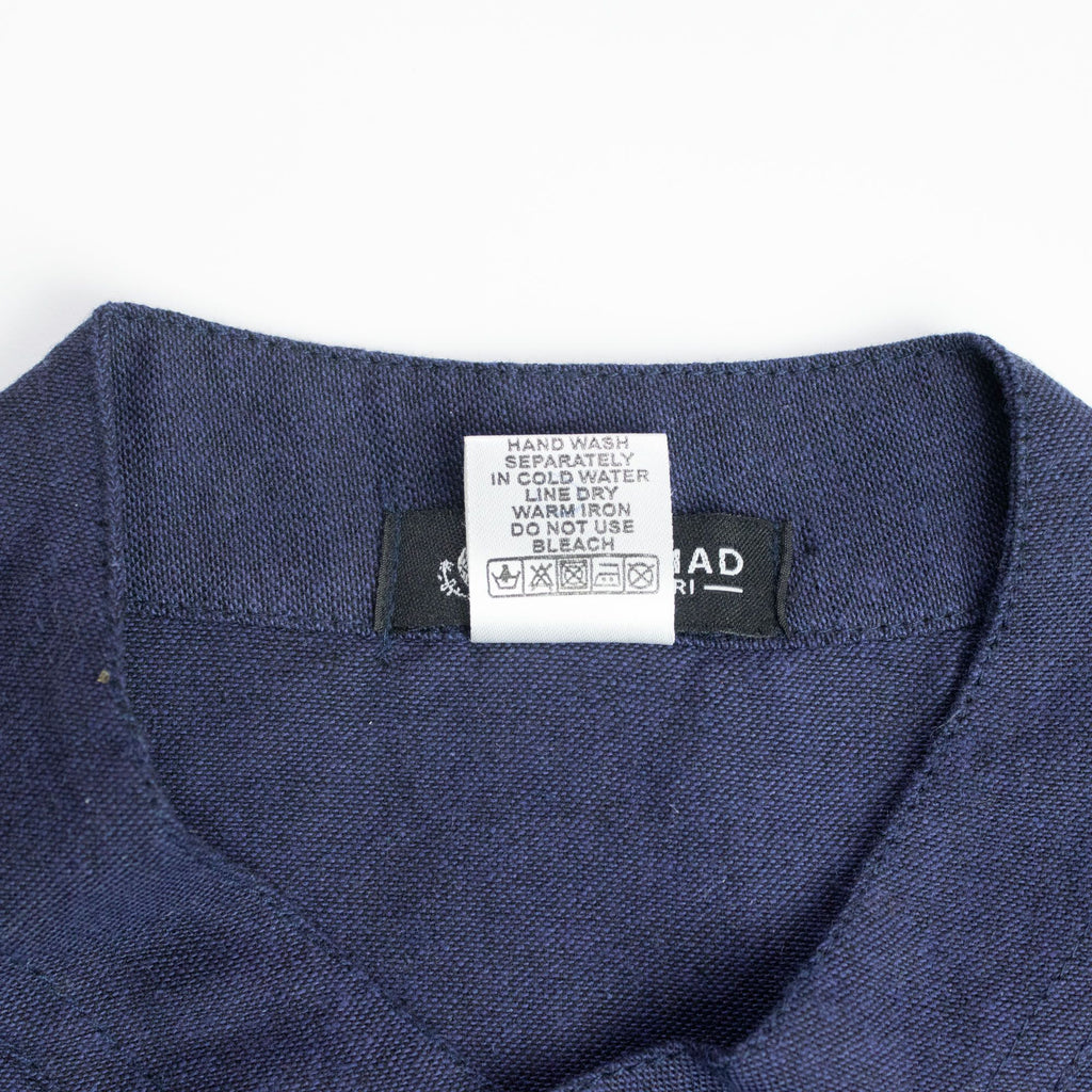 Nomad Sari Kathmandu Shirt in Indigo with Artisan Details XXL