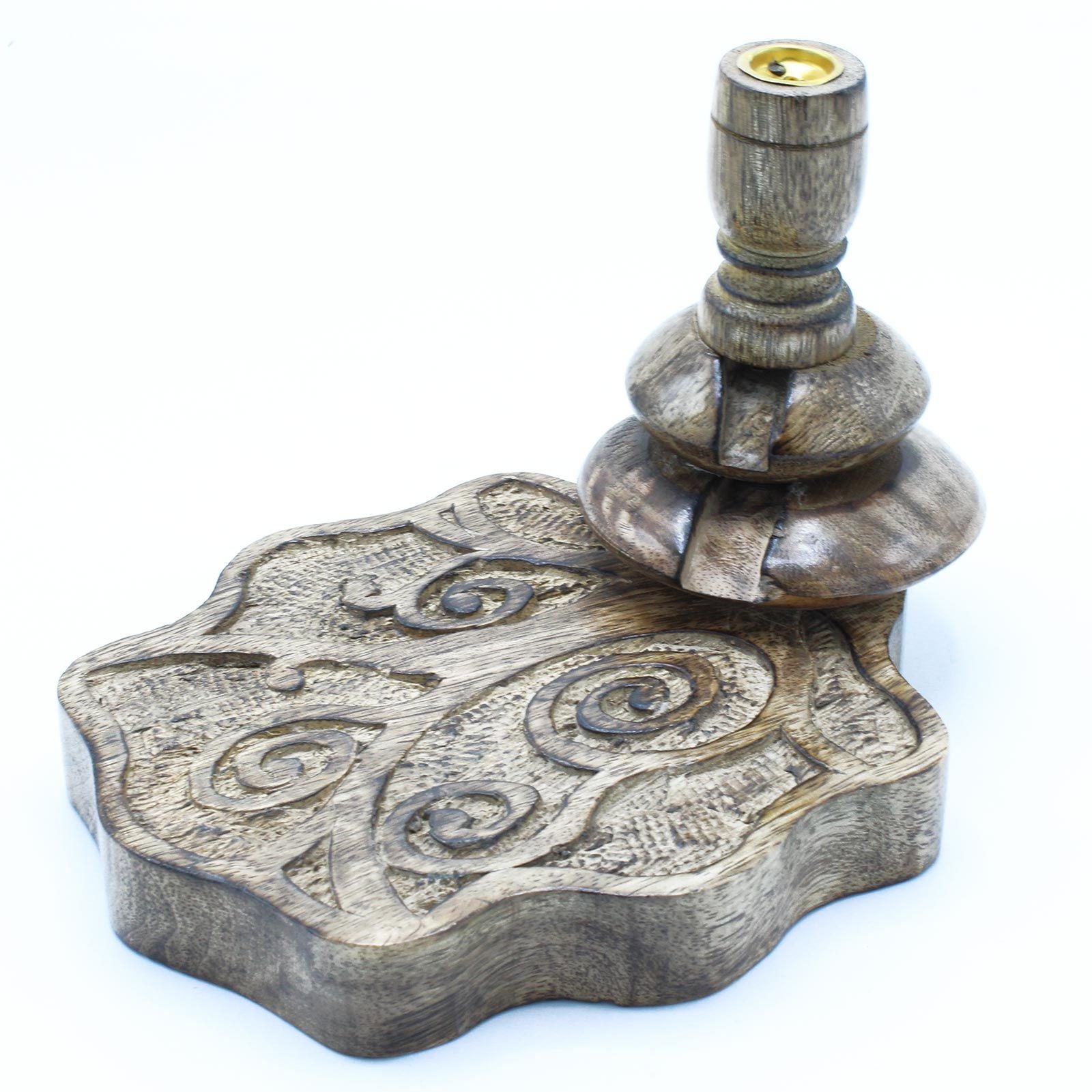 Medium Mango Wood Backflow Burner with Tree of Life Design