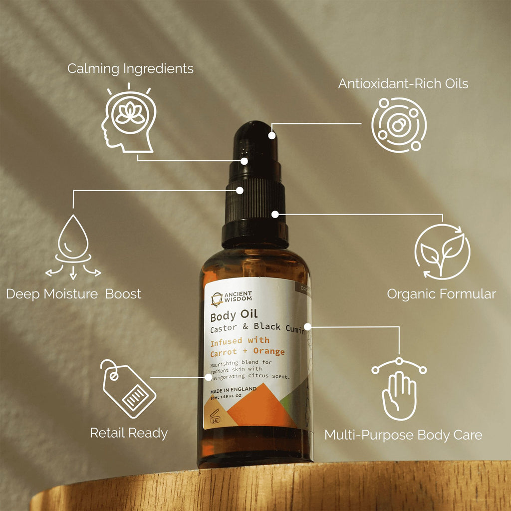Organic Body Oil 50ml Carrot and Orange for Deep Hydration