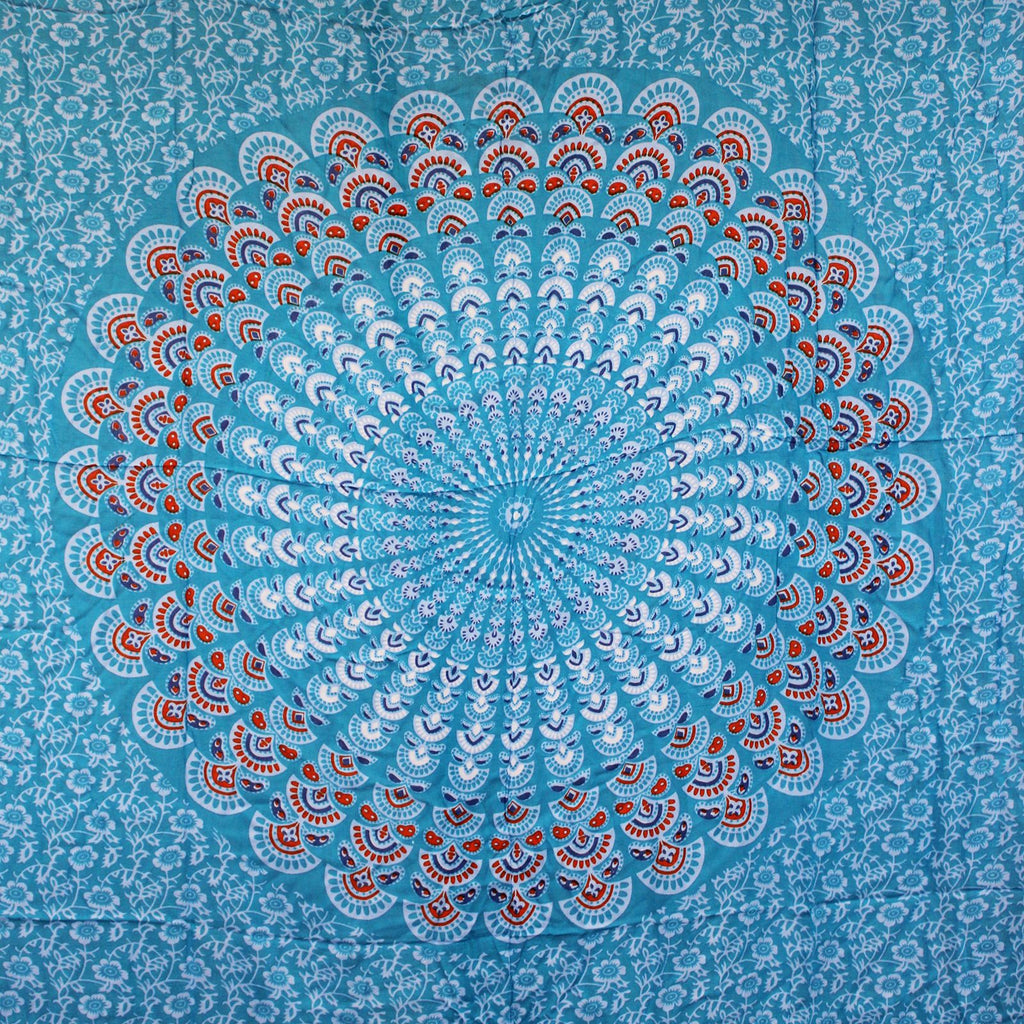 Teal Orange Mandala Sarongs for Stylish Beachwear and Versatile Use