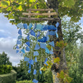 Recycled Glass Wind Chimes Three Stick All Blues Design
