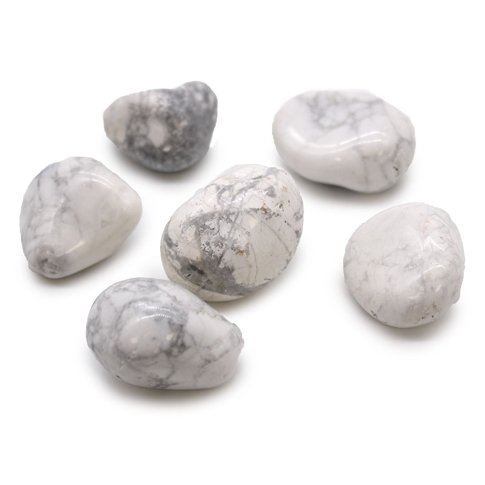 Large African Tumble Stones Featuring White Howlite and Magnesite