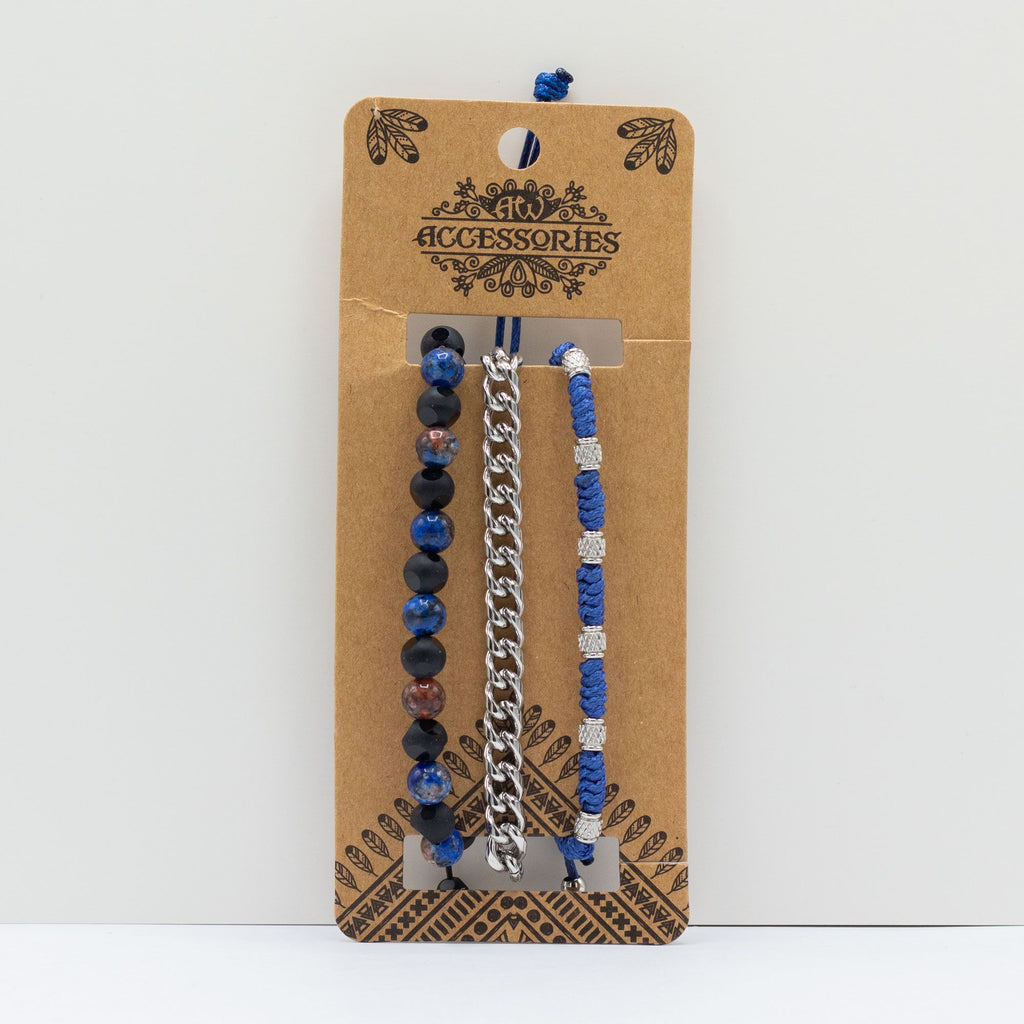 Mens Premium Bracelet Sets in Stylish Blues for Modern Looks