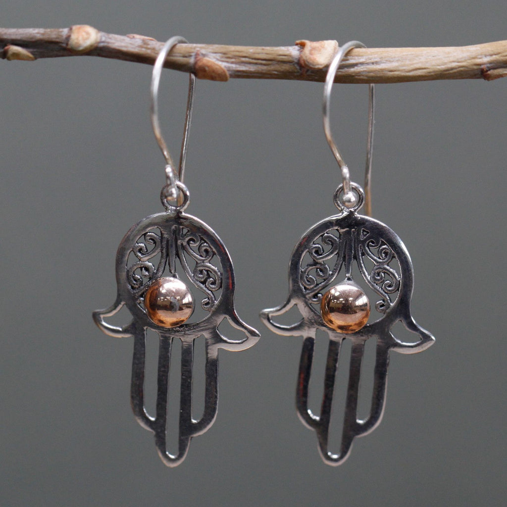 Silver and Gold Hamsa Earrings for Unique Fashion Statement
