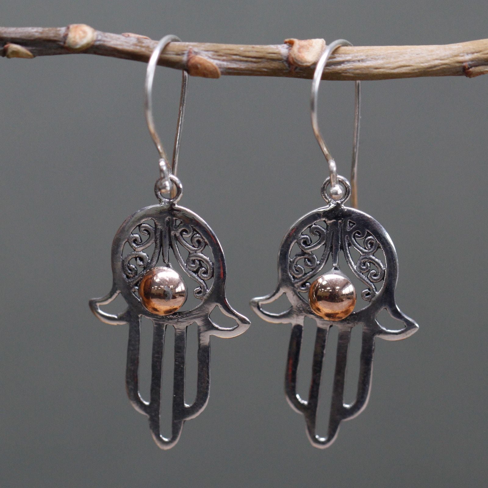 Silver and Gold Hamsa Earrings for Unique Fashion Statement
