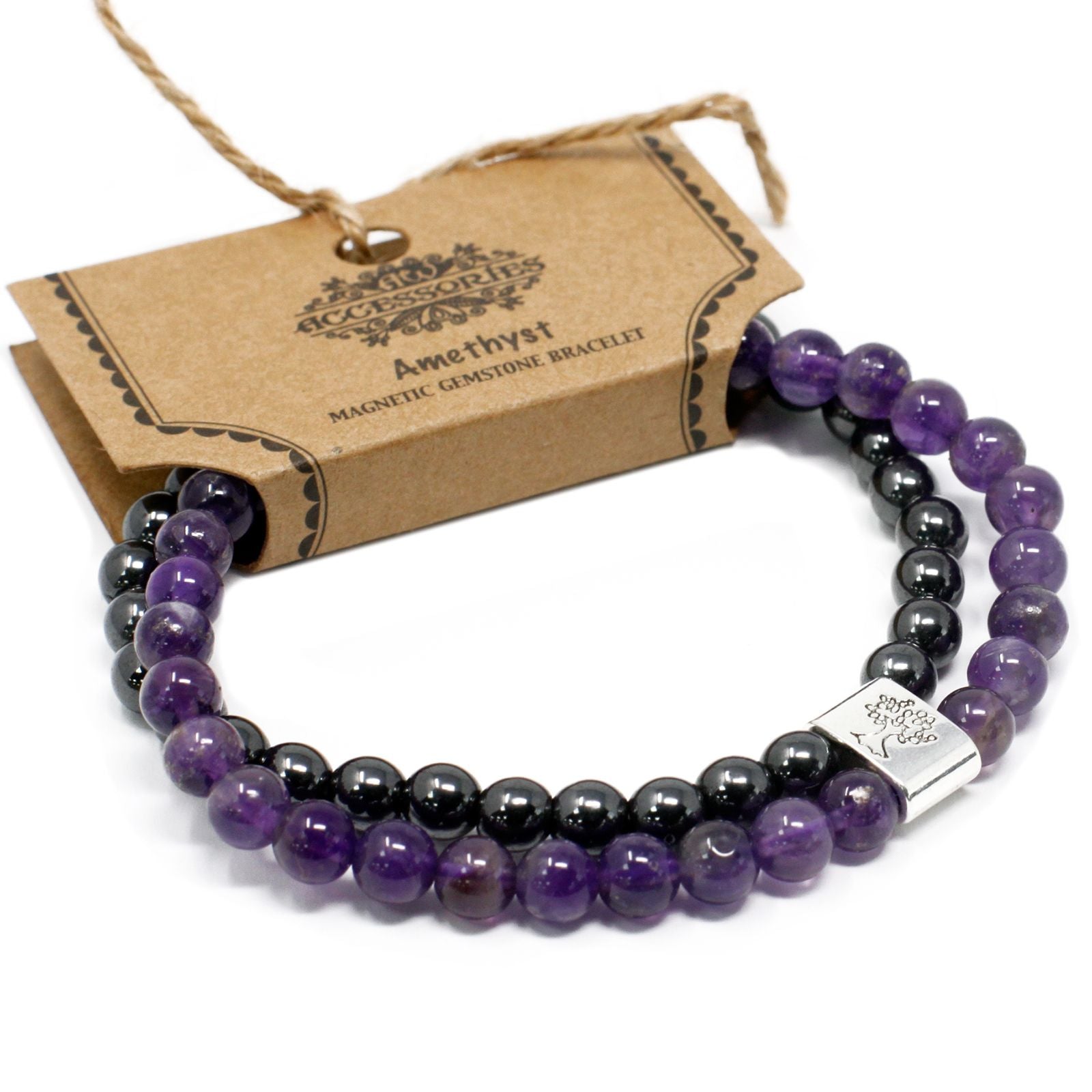 Magnetic Amethyst Gemstone Bracelet with Elegant Style Appeal