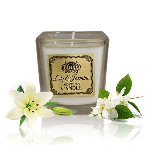 Soybean Jar Candles Lily & Jasmine for Clean Burn Home Fragrance