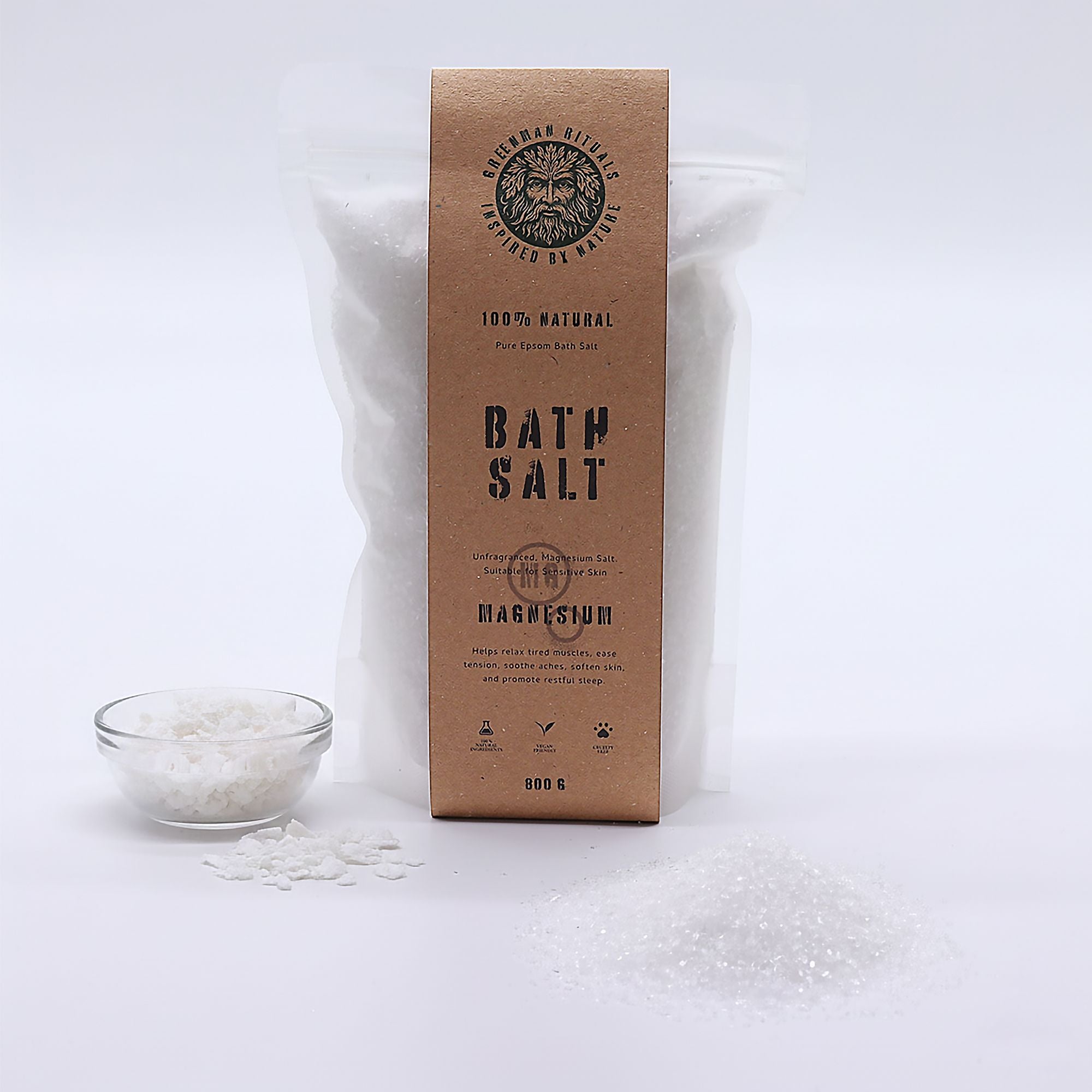 Greenman Rituals Magnesium Epsom Bath Salt Pure Formula 800g