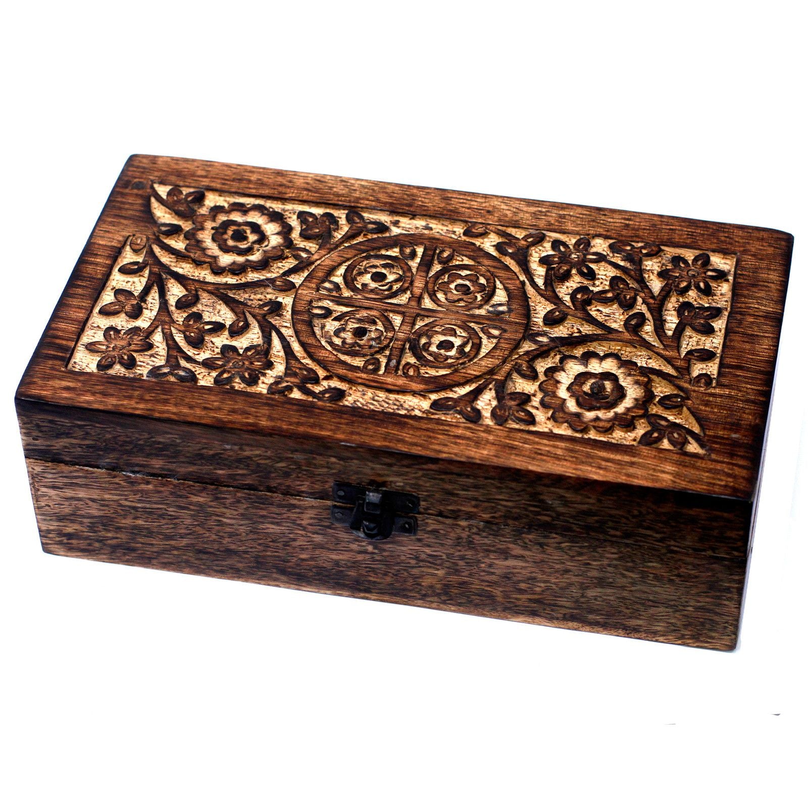Mango Aromatherapy Box with Floral Design for 24 Essential Oils