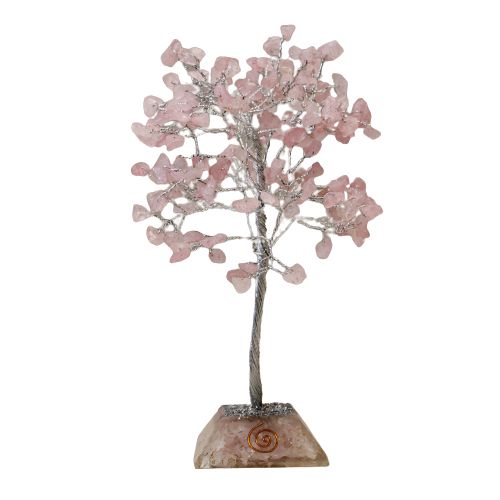 Rose Quartz Gemstone Tree with Orgonite Base 160 Stones Design