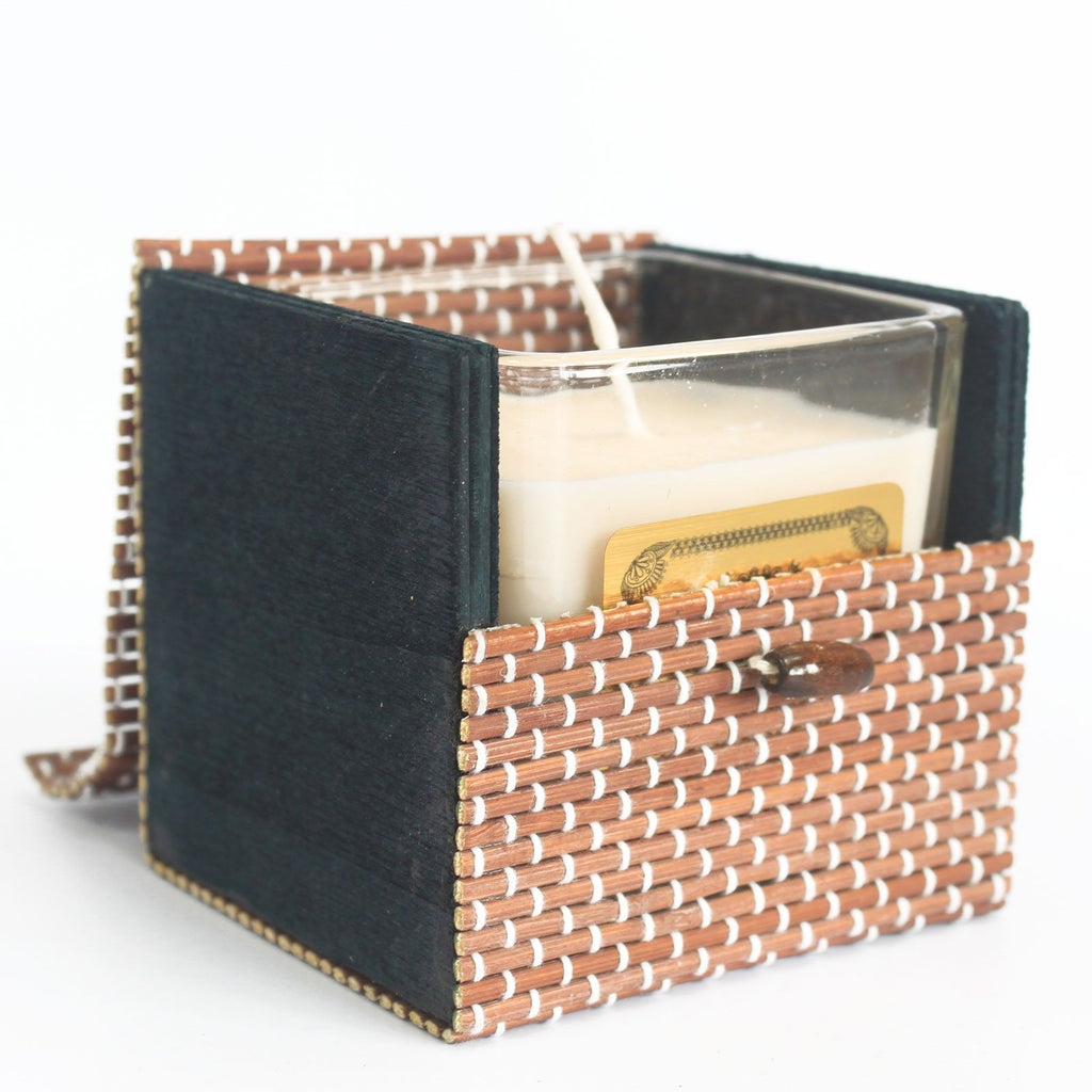 Elegant Single Box Fine Bamboo Gift Box for Candles and More