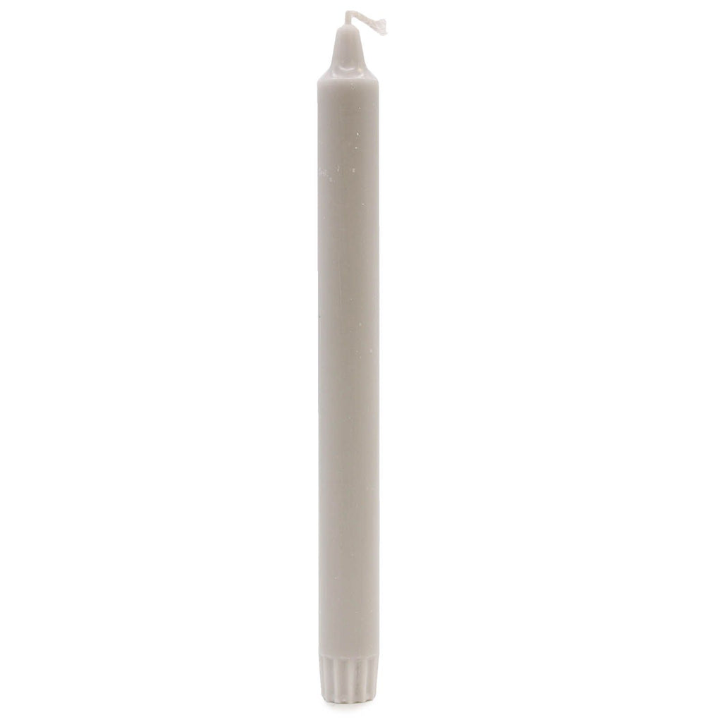 Pure Natural Wax Dinner Candle 25x2.3 in Elegant Silver Grey