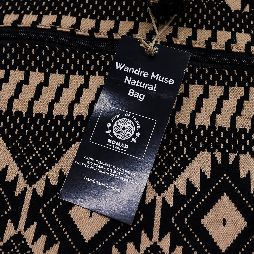 Nomad Sari Jacquard Natural Wander Muse Bag in Desert Loom Style
