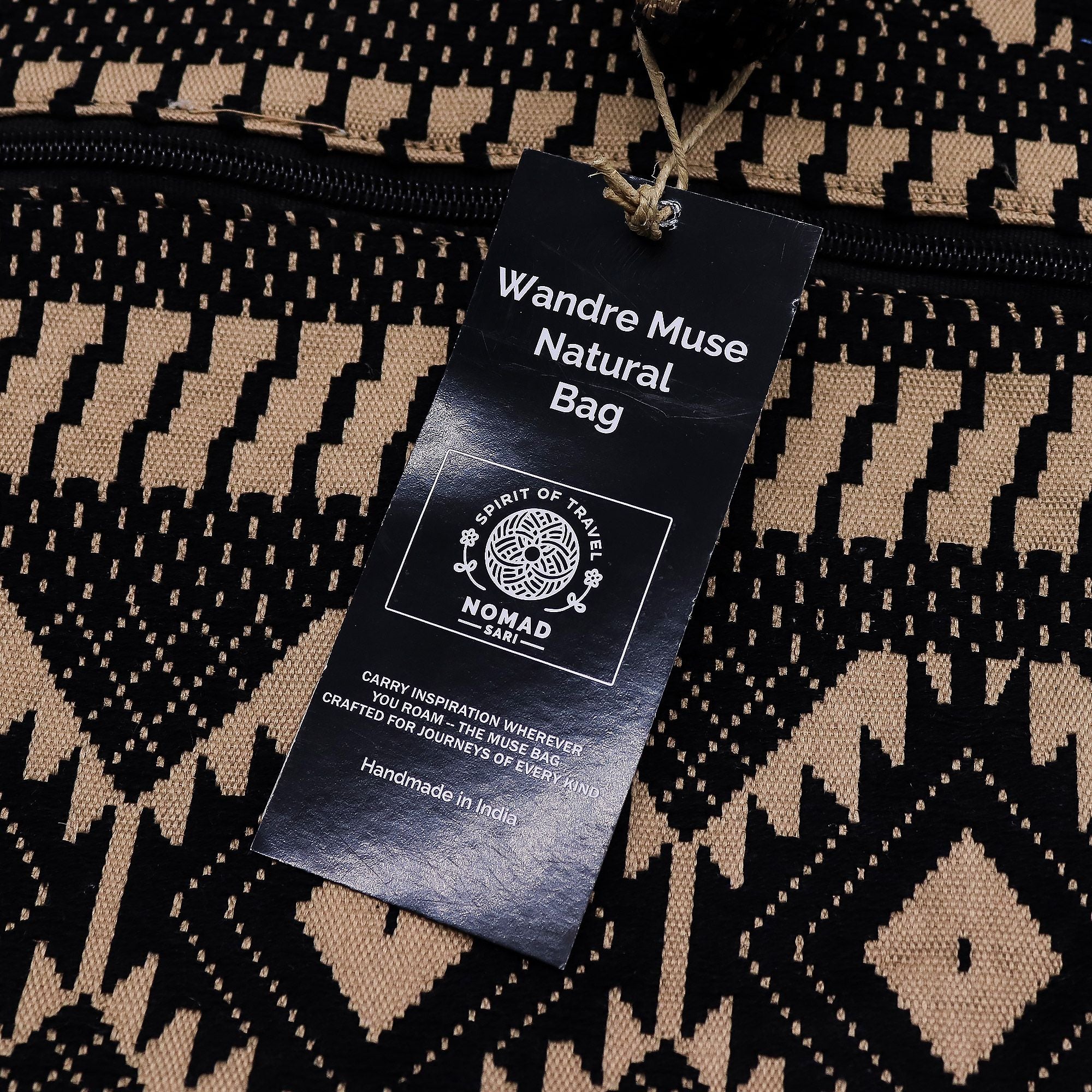 Nomad Sari Jacquard Natural Wander Muse Bag in Desert Loom Style