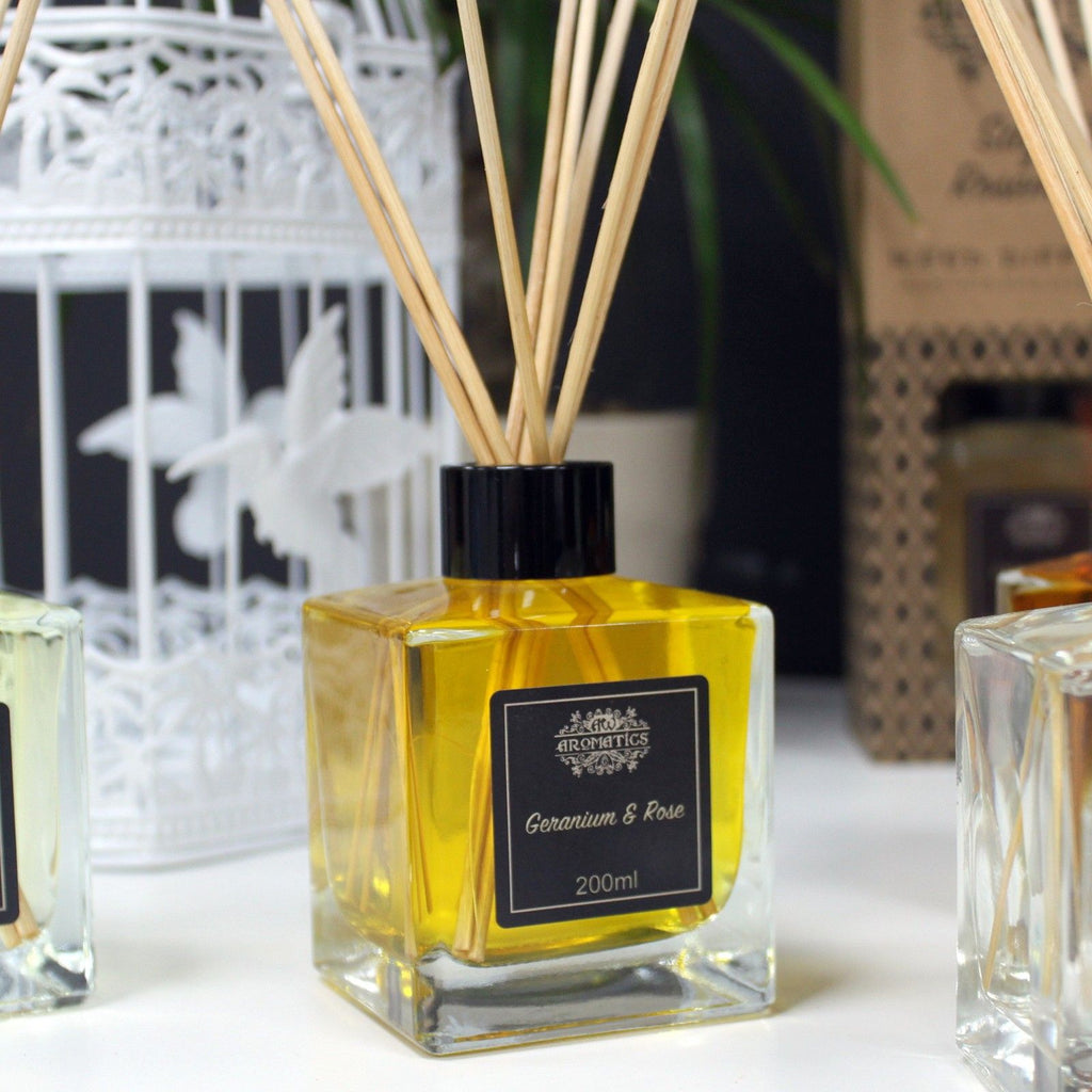 200ml Geranium & Rose Essential Oil Reed Diffuser for Home Fragrance
