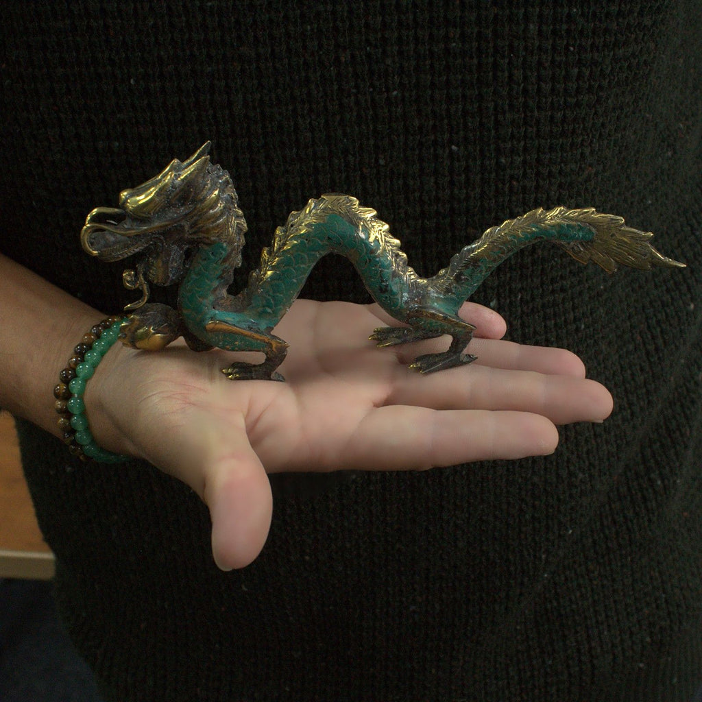 Fengshui Small Dragon with Ball 20cm Decorative Accent for Home