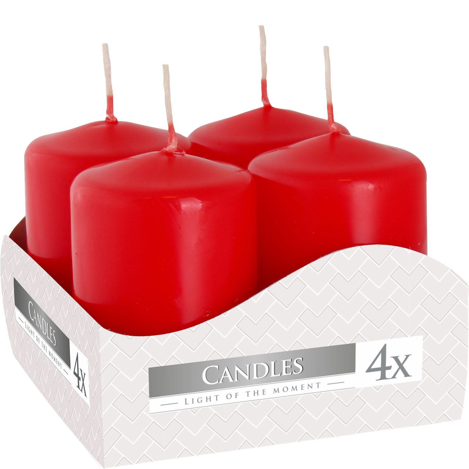 Set of 4 Red Pillar Candles 40x60mm for Home Decor Ideas