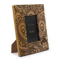 Medium Black Mango Wood Picture Frame with Buddha Design for 10x15cm
