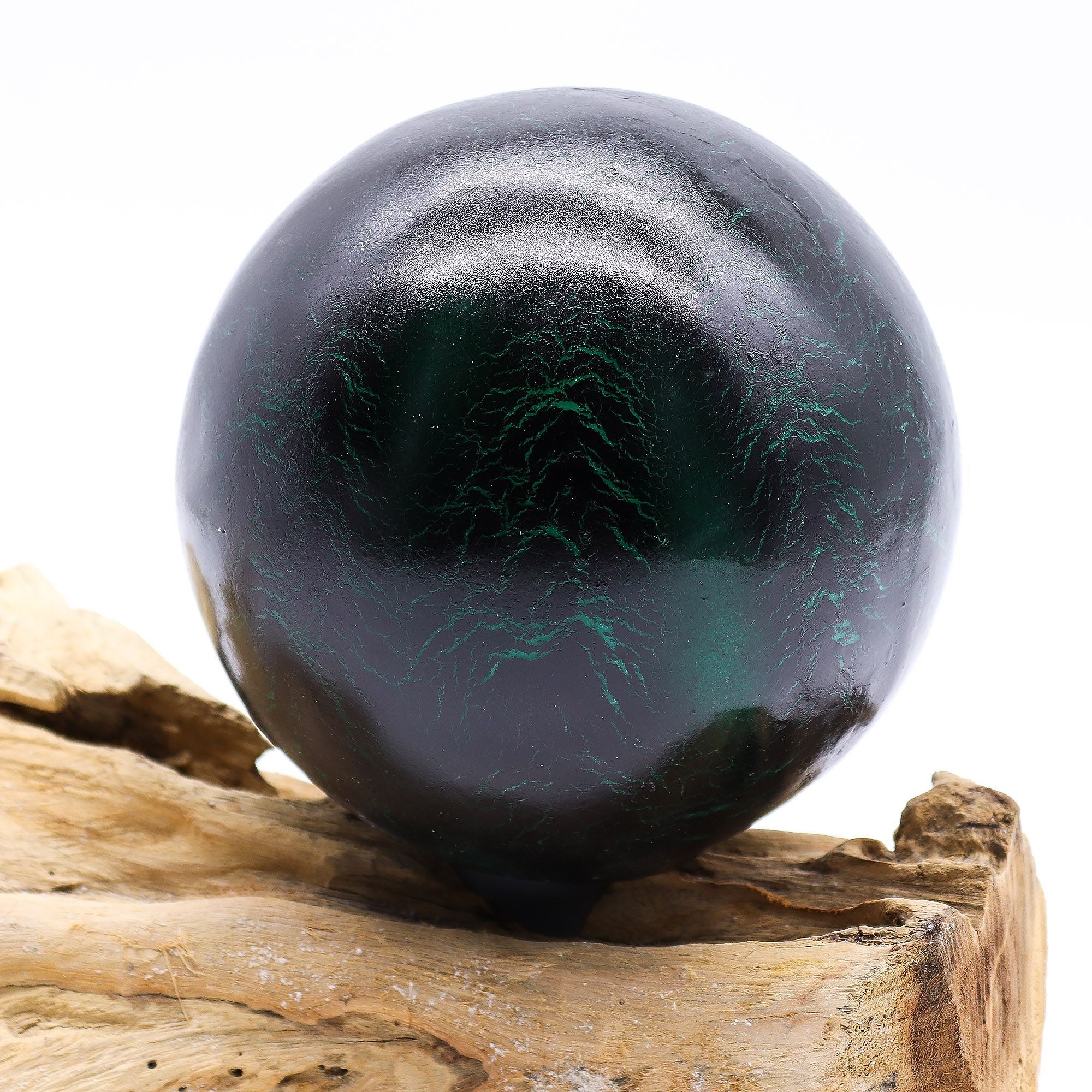 DriftGlow Lamp with Unique Emerald Crackle Shade Design