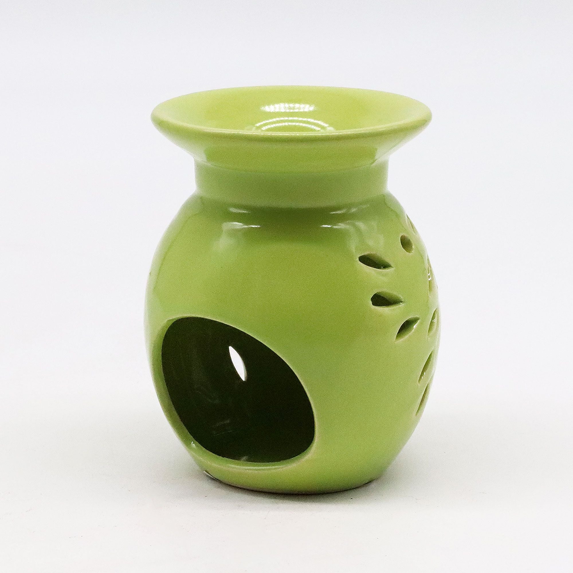 Floral Lime Oil Burner for Inviting Aromatic Home Fragrance