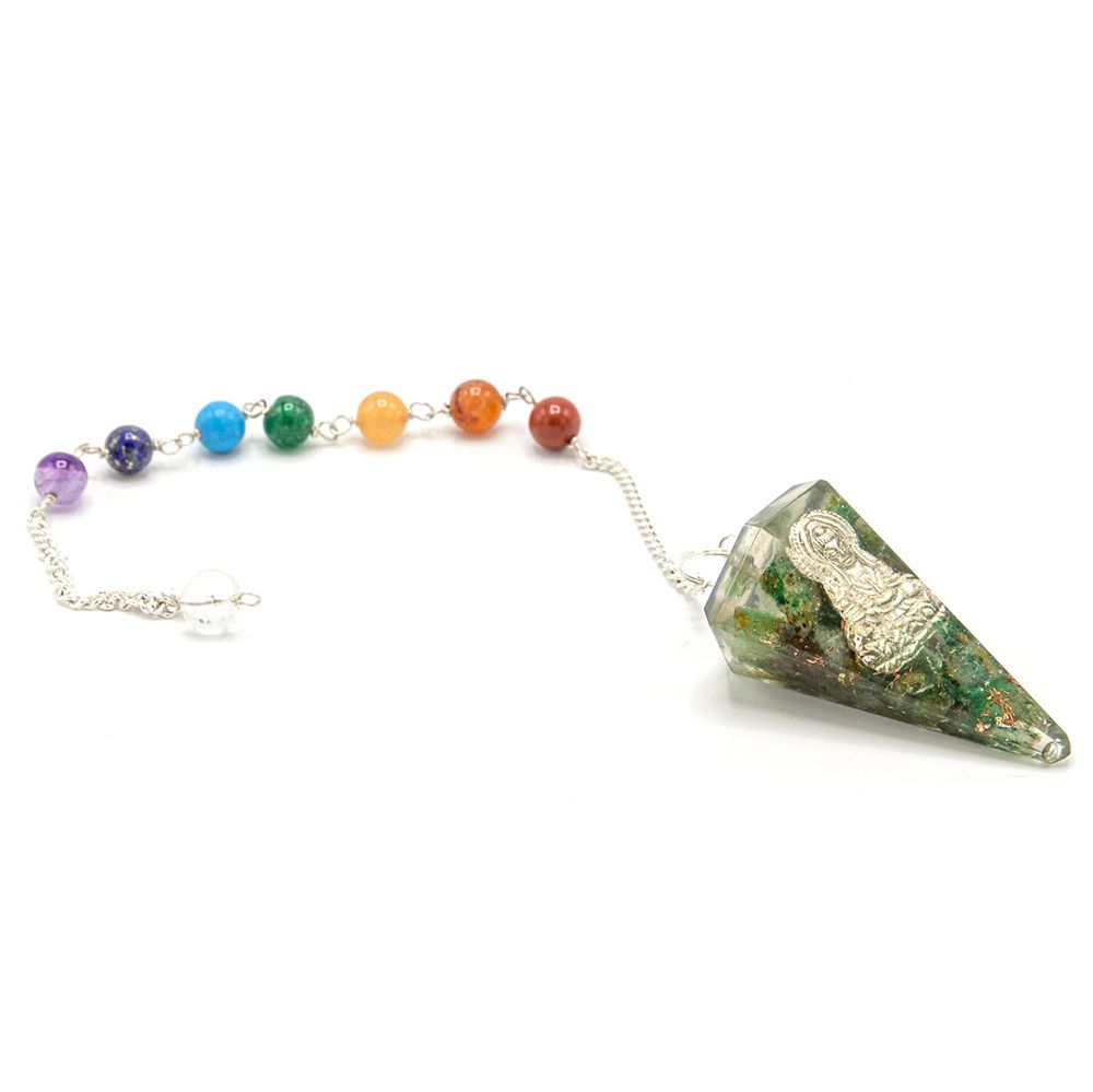 Orgonite Power Chakra Pendulum with Buddha Design for Balance