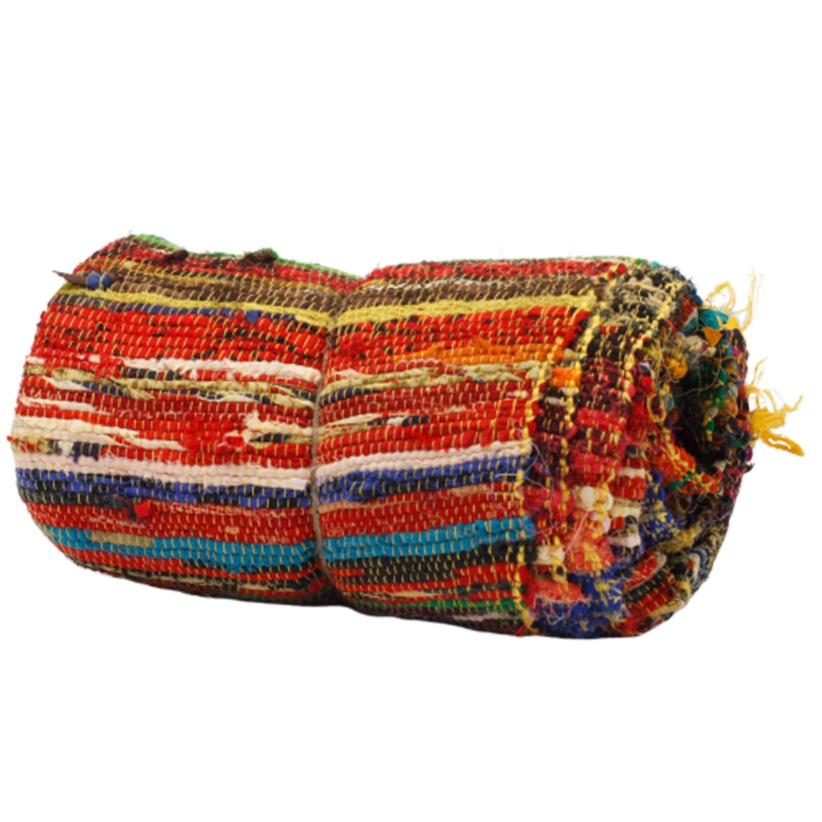154 x 90cm Luxury Rag Rug in Bright Yellow for Home Decor Styling