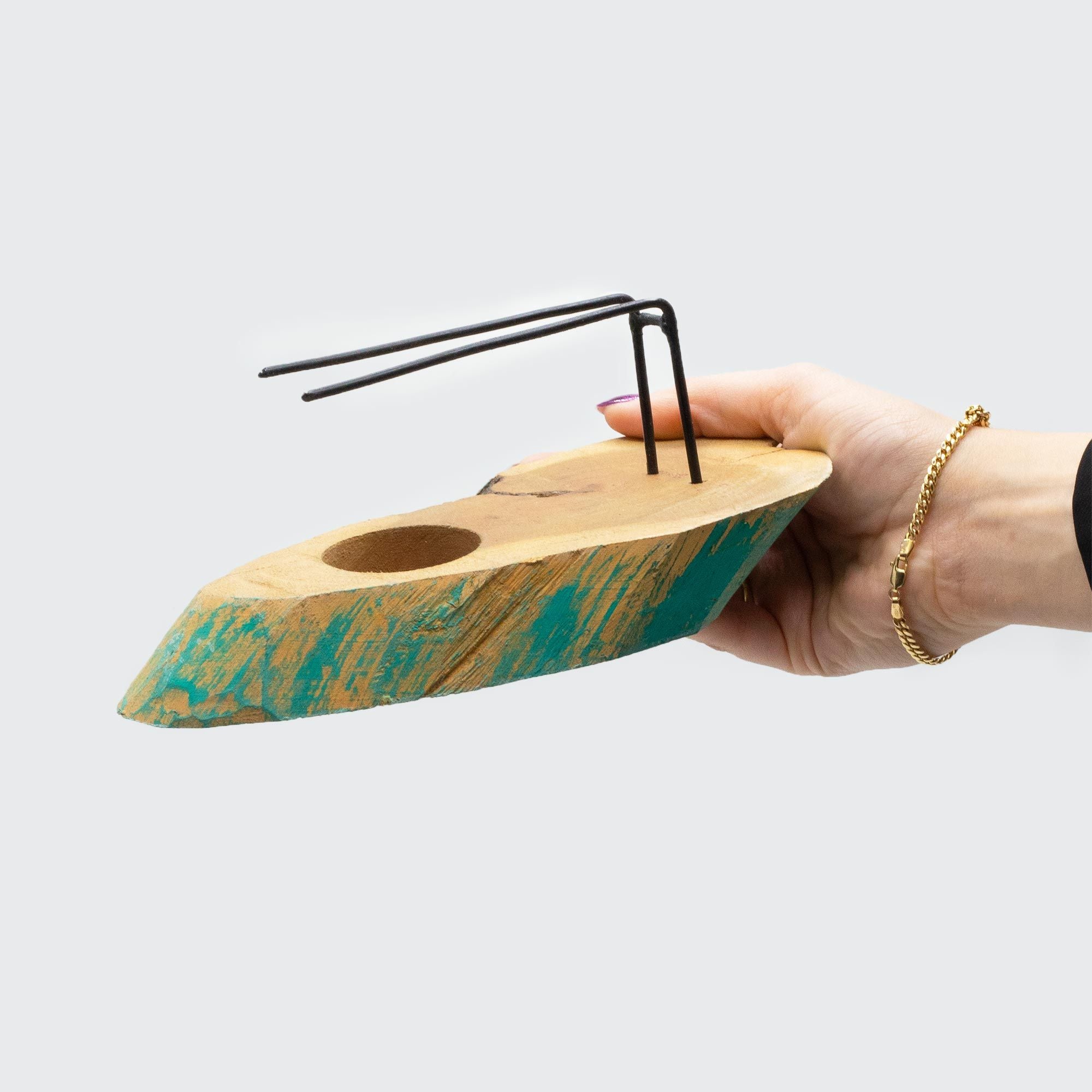 Palo Santo Heater in Greenwash Gamel Wood for Aromatic Bliss