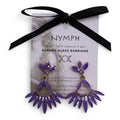 Lavender Vintage Glass Long Drop Earrings for Elegant Style