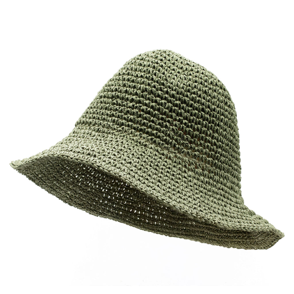 Nomad Sari Floppy Straw Sun Hat in Moss Green for Summer Style