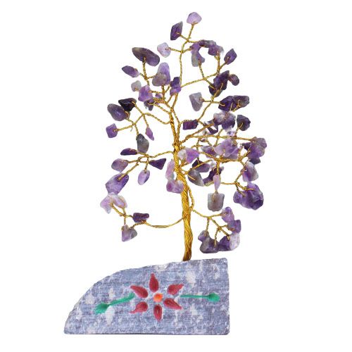 Amethyst Gemstone Tree with 80 Stones for Home Decor