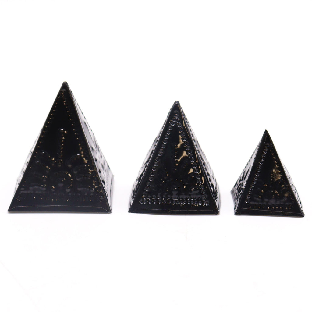 Incense Powder Mould Set Black with Three Pyramid Sizes