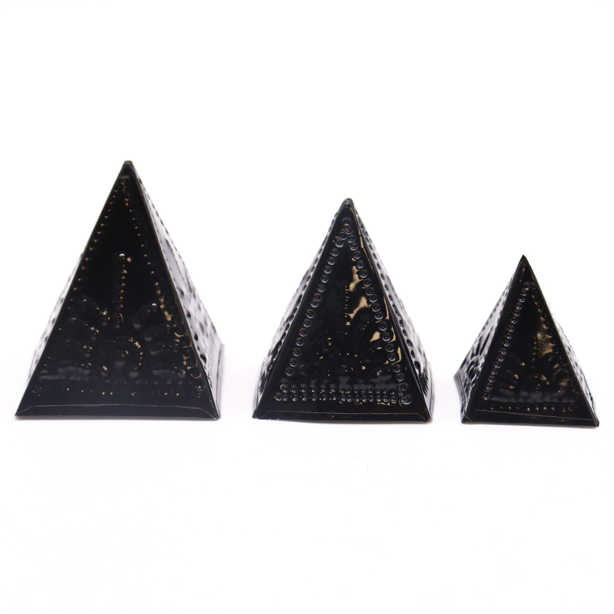 Incense Powder Mould Set Black with Three Pyramid Sizes