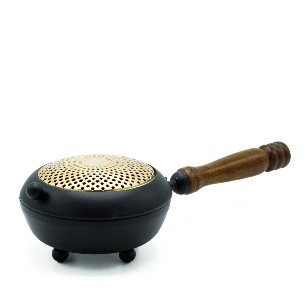 Large Iron Censer Incense Burner with Gold Detail for Home Use