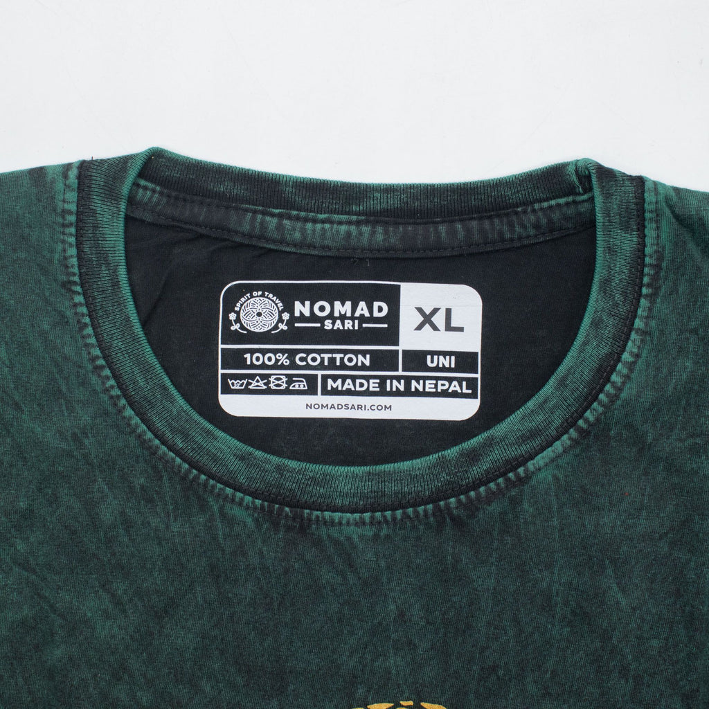 Nomad Sari Stonewashed Cotton T Shirt with Tree of Life Design